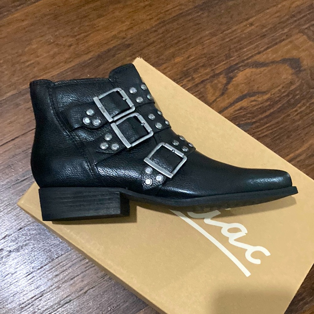 Black studded shoe boots